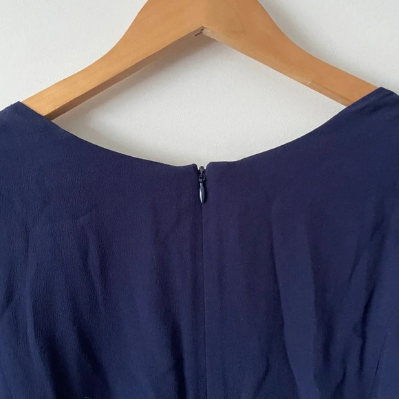 Aritzia Wilfred Tome Puff Sleeve Sweetheart Midi Dress Navy Blue Size  Small - Picture 8 of 11